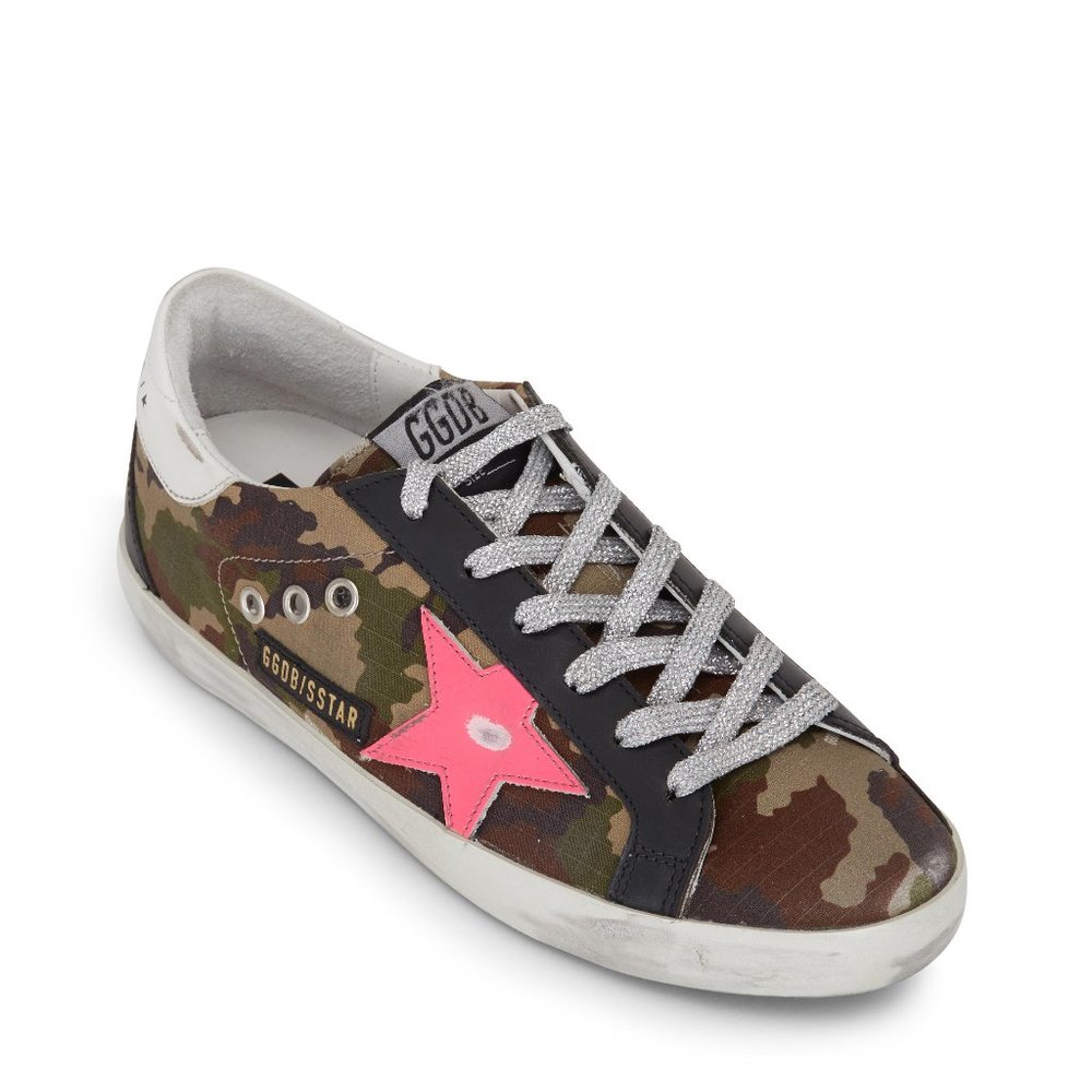 NIB Golden Goose Super-Star Camo Pink Star Sneaker, 37